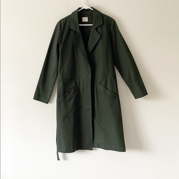 First Rite Green  herringbone utility Shop Coat - Picture 5 of 16
